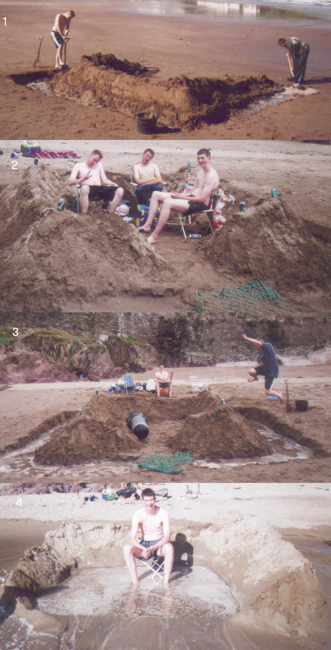 me and some friends went on holiday, we went 2 the beach, and built a sand castle!